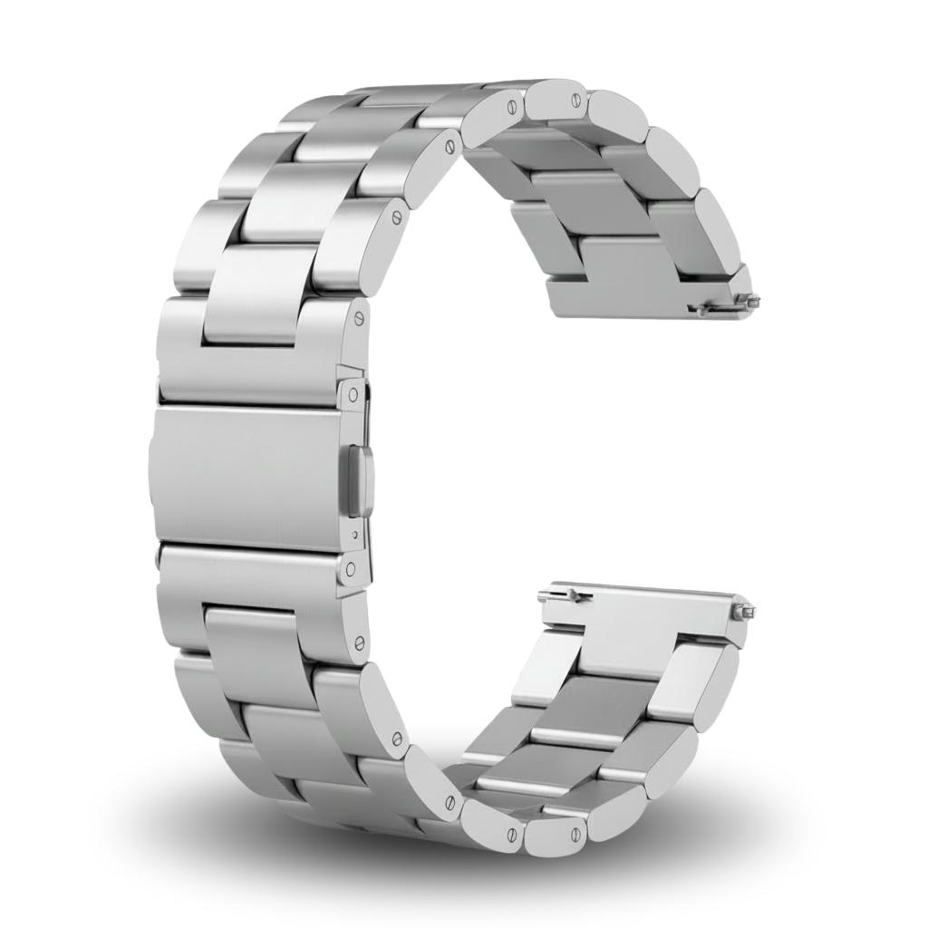 Silver Metal Band for 22mm Watches (Alpha, Commander, Echo, Raptor, Br